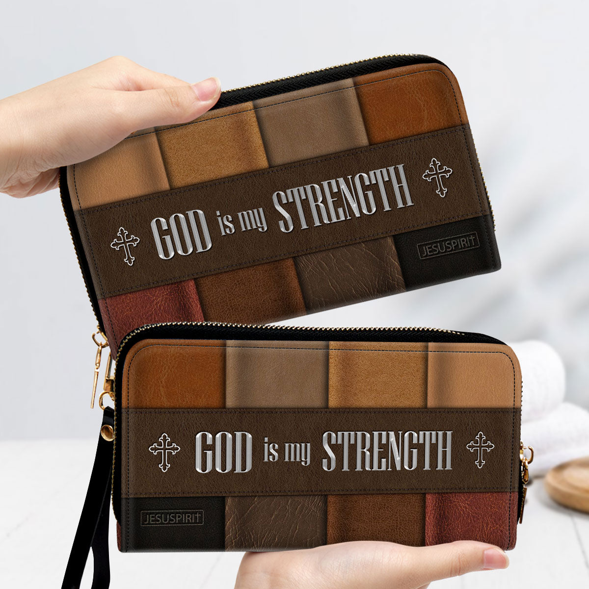 God Is My Strength - Lovely Christian Clutch Purse CP07