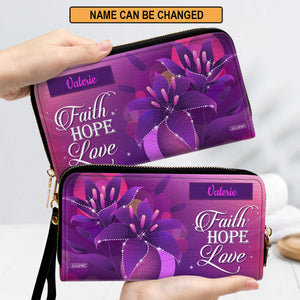 Must-Have Personalized Clutch Purse - Faith, Hope, Love H07