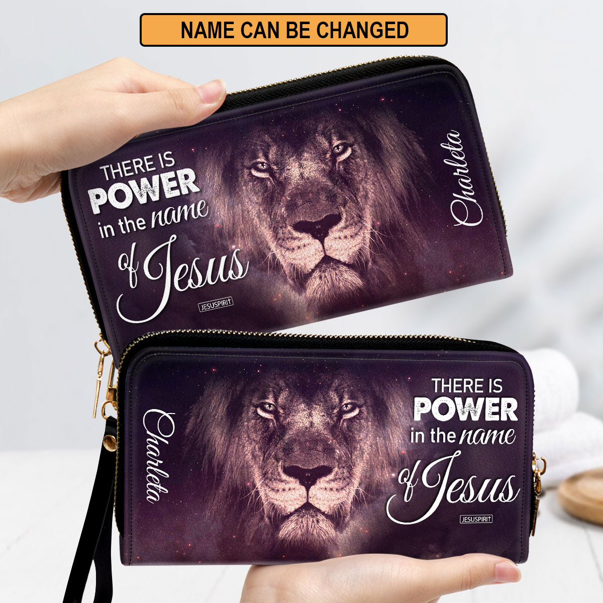 There Is Power In The Name Of Jesus - Special Personalized Clutch Purse H01