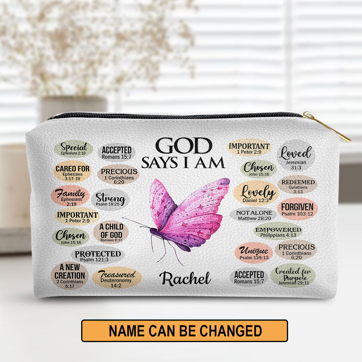 Jesuspirit | What God Says About You | Spiritual Gifts For Christian Friends | Personalized Animal Leather Pouch With Zipper LPH740