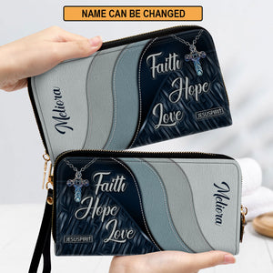 Beautiful Personalized Clutch Purse - Faith, Hope, Love HM406