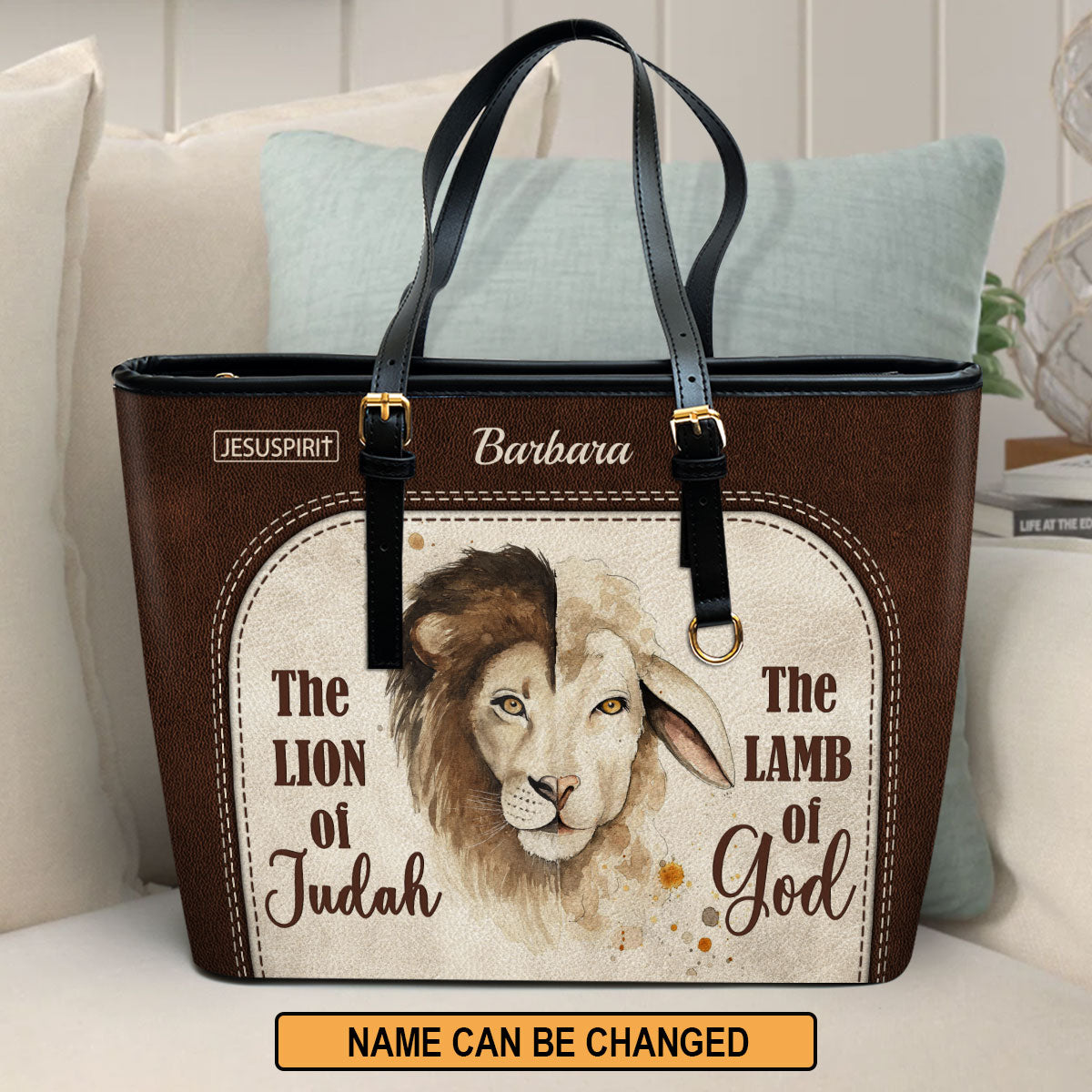 Jesuspirit Personalized Leather Totes Bag For Women