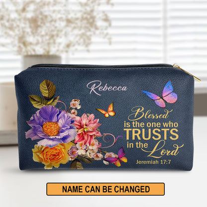 Jesuspirit | Personalized Leather Pouch | Spiritual Gift For Her | Blessed Is The Woman Who Trusts In The Lord | Jeremiah 17:7 LPM680