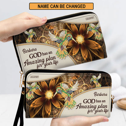 Lovely Personalized Clutch Purse - God Has An Amazing Plan For Your Life NUH276