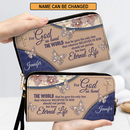 For God So Loved The World - Special Personalized Clutch Purse NUH285