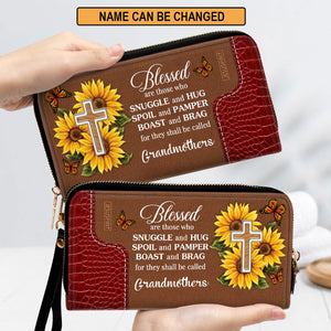 Blessed Are Those Who Boast And Brag - Pretty Personalized Sunflower Clutch Purse NUH329