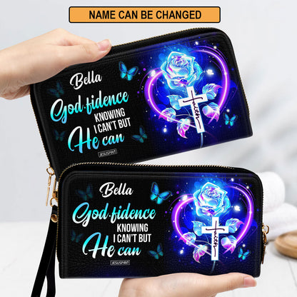 Godfidence Knowing I Can‘t But He Can - Awesome Personalized Clutch Purse NUH400