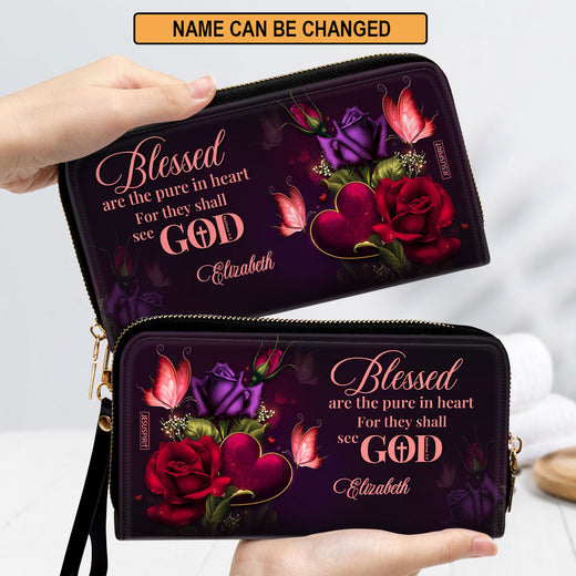 Must-Have Personalized Clutch Purse - Blessed Are The Pure In Heart For They Shall See God NUH472
