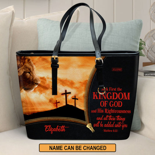 All These Things Will Be Added Unto You - Special Personalized Large Leather Tote Bag NUH486