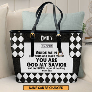 Guide Me In Your Truth - Personalized Large Leather Tote Bag NUHN302