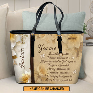 You Are Loved Forever - Personalized Large Leather Tote Bag NUHN353