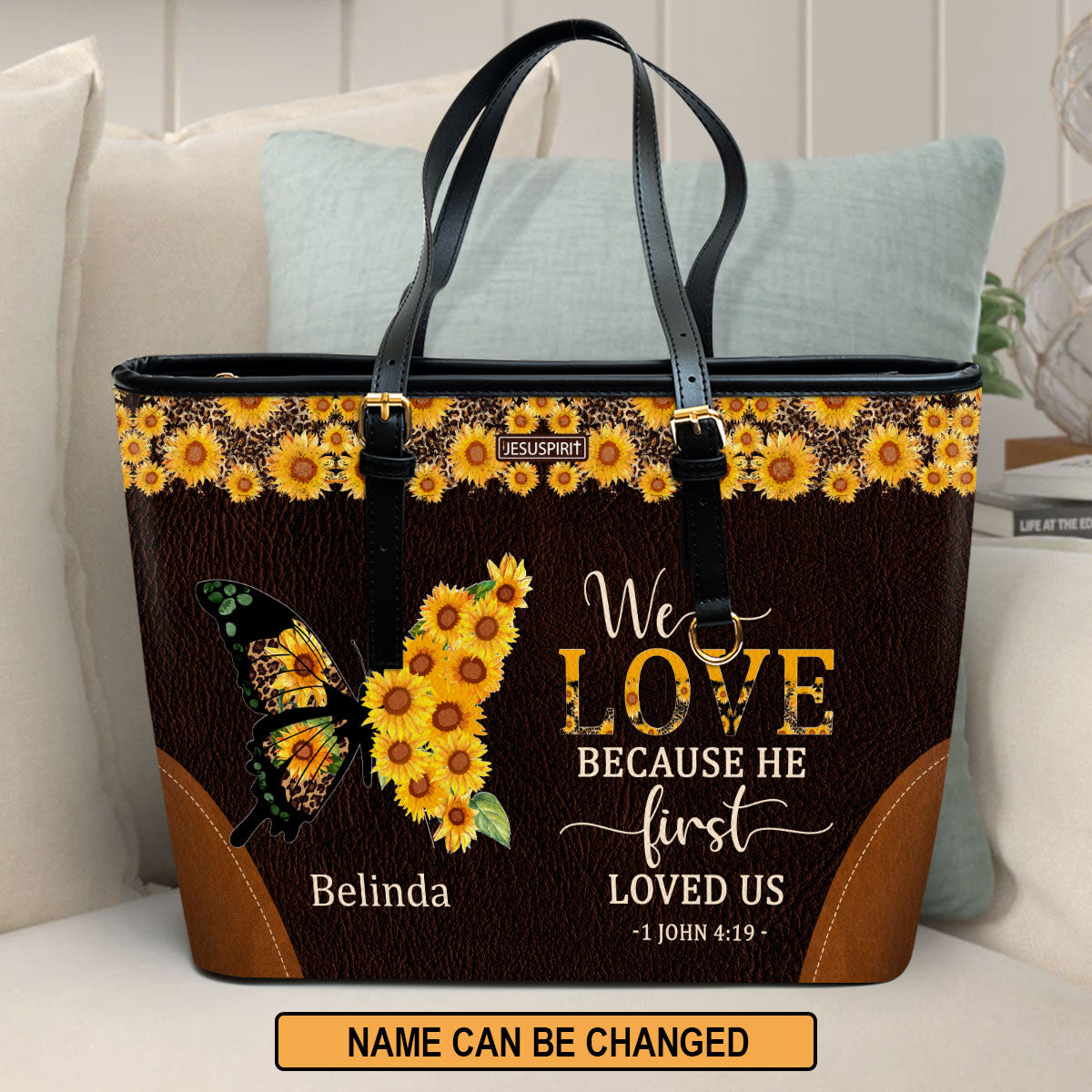 Personalized Canvas Tote Bag with Name & Initial - Personalized