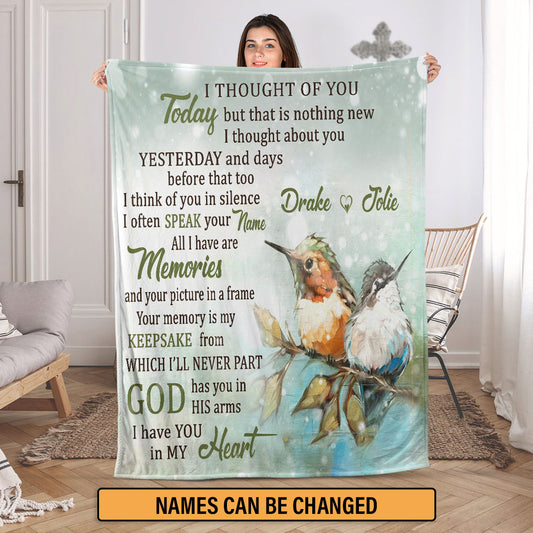 Beautiful Personalized Memorial Fleece Blanket - I Have You In My Heart NUM391