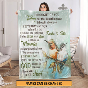 Beautiful Personalized Memorial Fleece Blanket - I Have You In My Heart NUM391