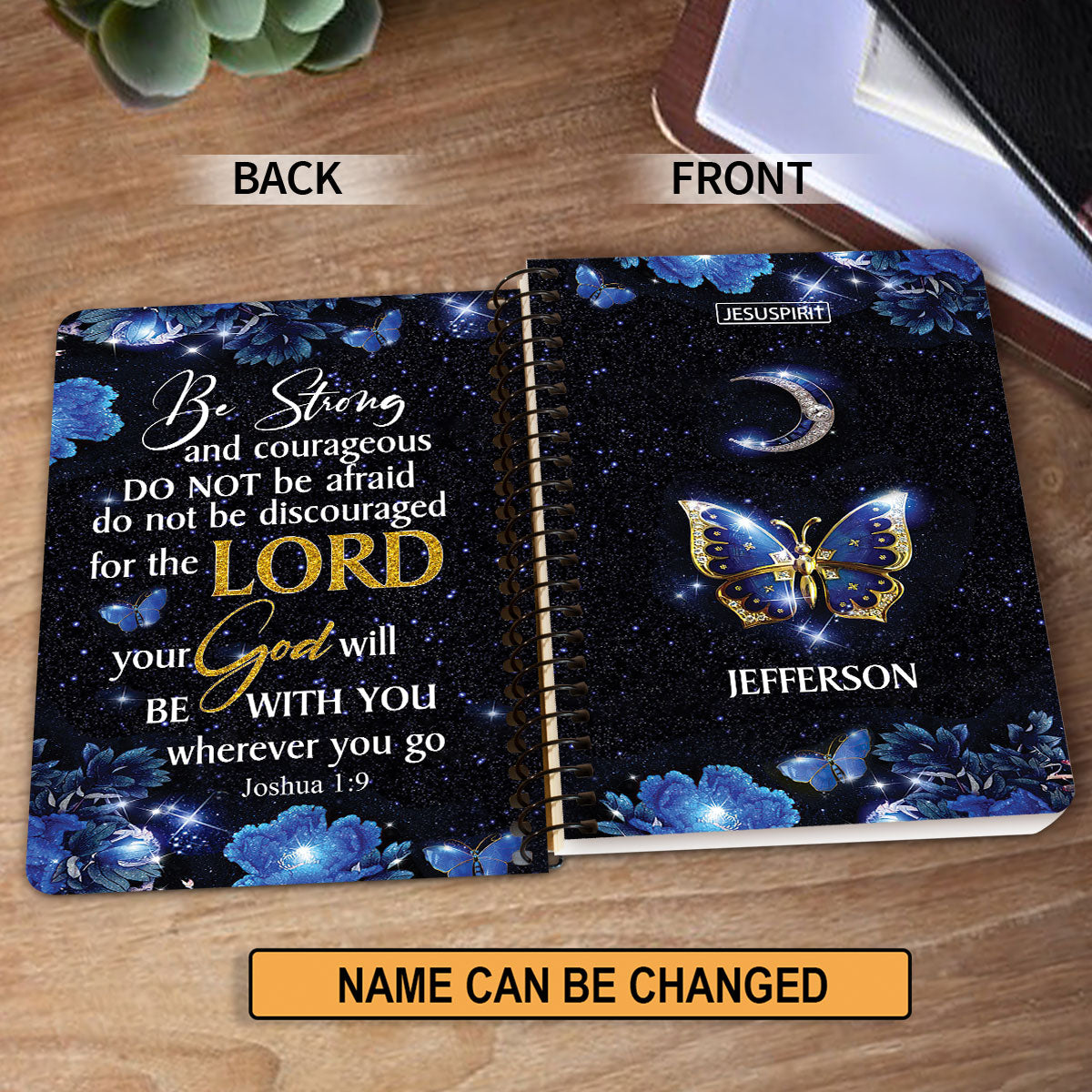 Must-Have Personalized Spiral Journal - Be Strong And Courageous NM143B