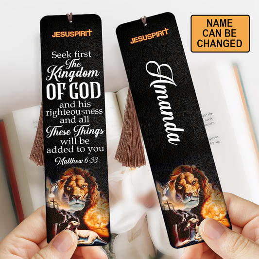 Seek First The Kingdom Of God - Unique Personalized Wooden Bookmarks BM11