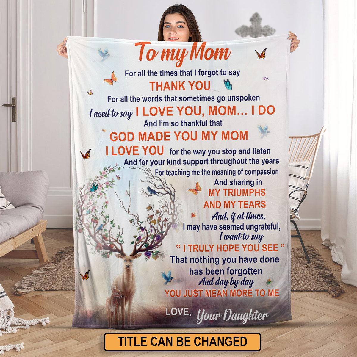 Mom I Need To Say I Love You Blanket, Personalized Mom Blanket