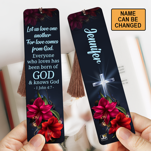 Let Us Love One Another - Pretty Personalized Wooden Bookmarks MH12