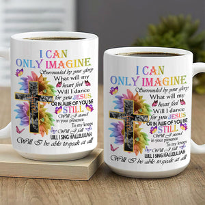 I Can Only Imagine - Beautiful Floral Cross Ceramic Mug N16