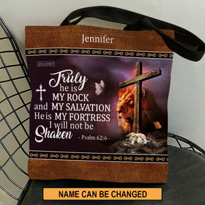 Special Personalized Tote Bag - Truly He Is My Rock And My Salvation NUM443