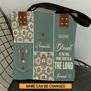 Lovely Personalized Tote Bag - Blessed Is The One Who Trusts In The Lord NUM311