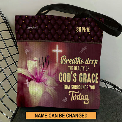 Special Personalized Tote Bag - The Beauty Of God‘s Grace That Surrounds You Today NUM351