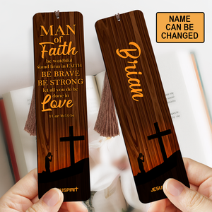 Special Personalized Wooden Bookmarks - Man Of Faith BM05