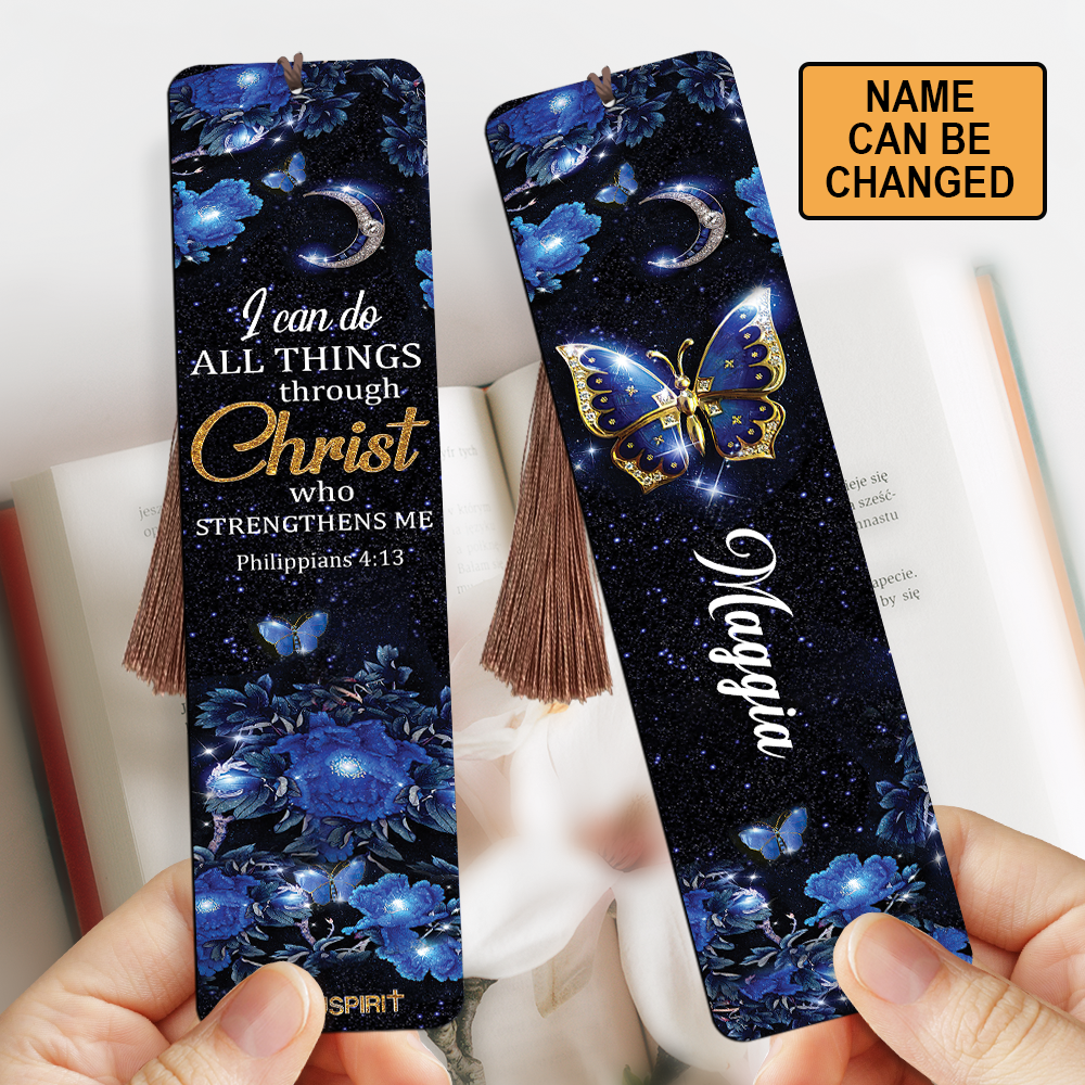 Pretty Personalized Wooden Bookmarks - I Can Do All Things Through Christ BM03