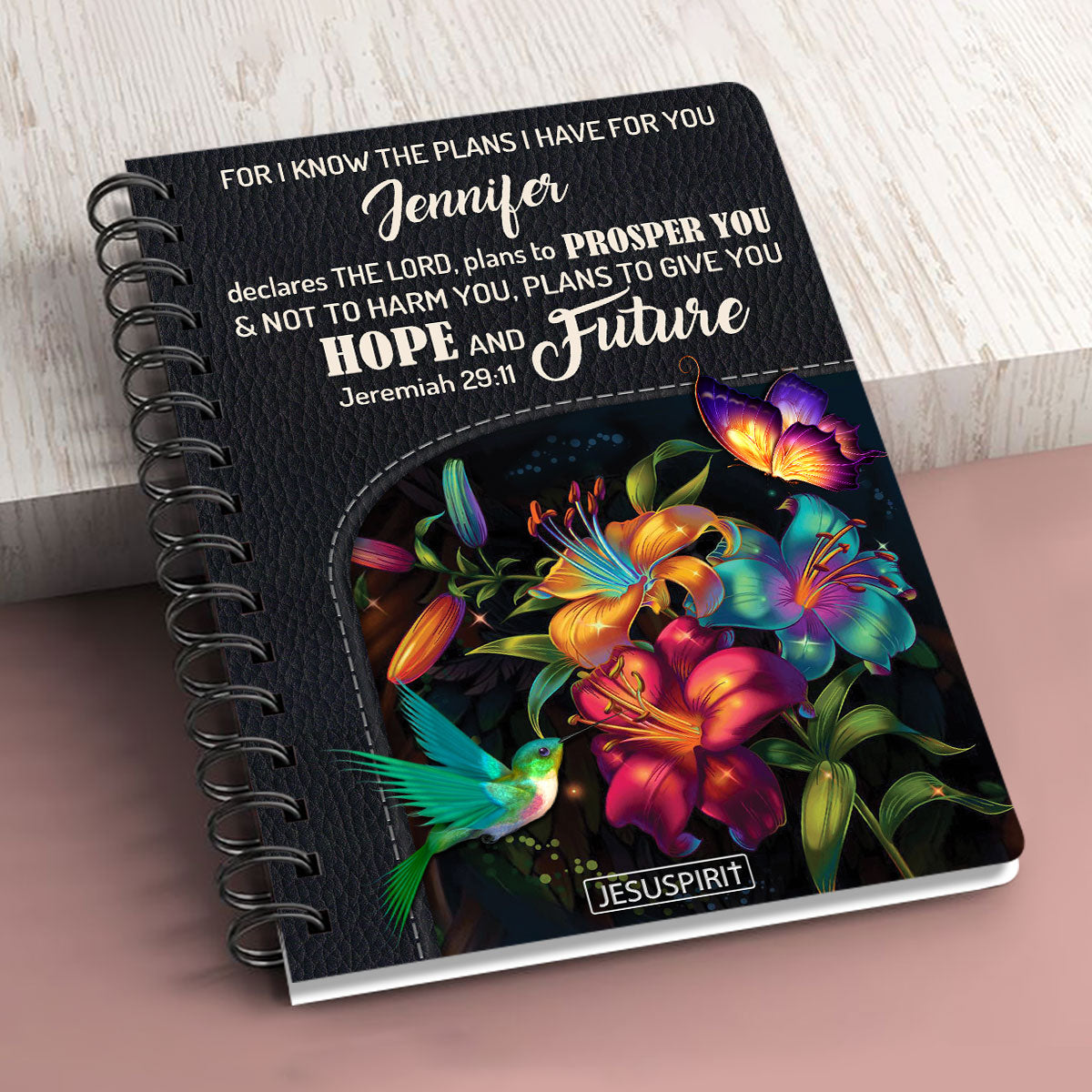 For I Know The Plans I Have For You - Beautiful Personalized Flower Spiral Journal NUH283