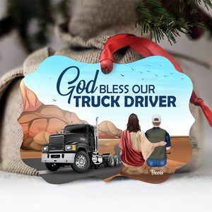 Unique Personalized Aluminium Ornament - God Bless Our Truck Driver HM230