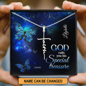 God Calls You His Special Treasure - Beautiful Personalized Faith Cross Necklace FC21