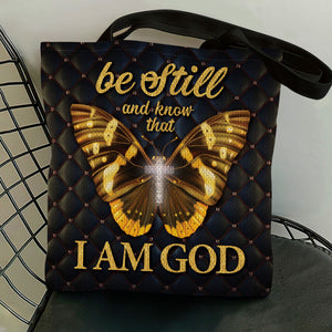 Beautiful Butterfly Tote Bag - Be Still And Know That I Am God HO05