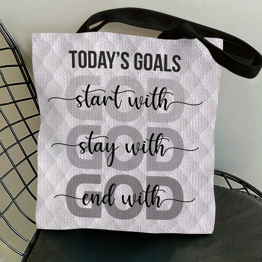 Unique Christian Tote Bag - Today's Goals HO06