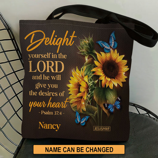 Delight Yourself In The Lord - Beautiful Personalized Tote Bag NUH437