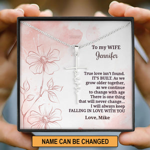 I Will Always Keep Falling In Love With You - Lovely Personalized Faith Cross Necklace NUH418