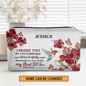 Jesuspirit | Personalized Leather Pouch | My Soul Knows It Very Well | Gift For Worship Women | Psalm 139:14 NUH454