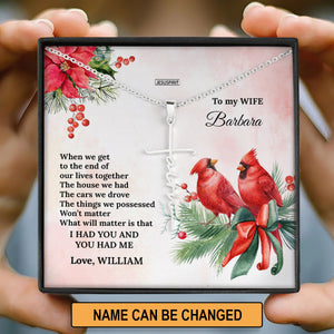 Special Personalized Faith Cross Necklace - I Had You And You Had Me NUH419