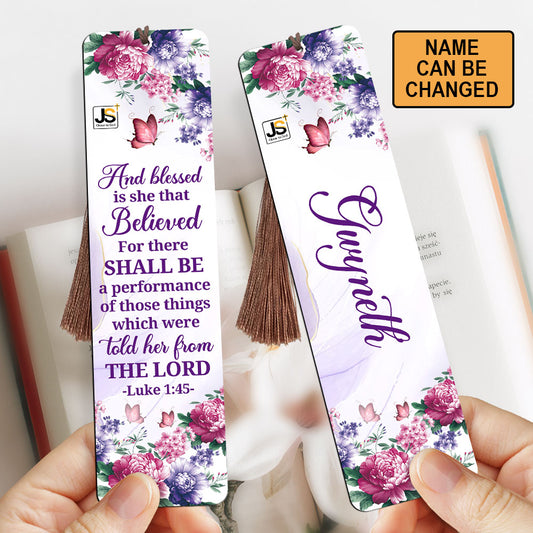 Blessed Is She That Believed - Adorable Personalized Wooden Bookmarks MH27