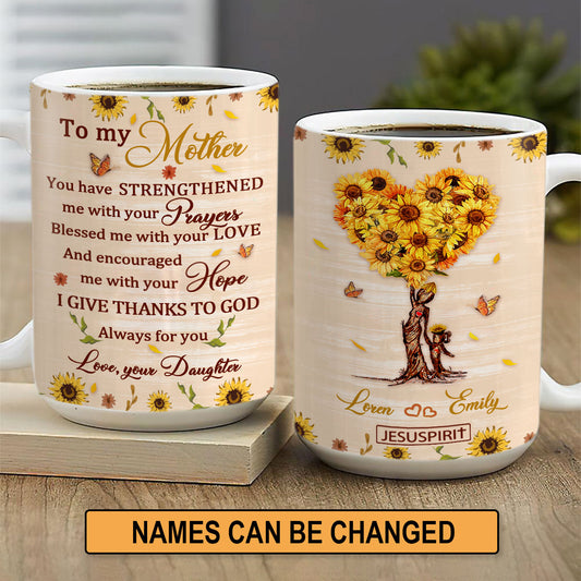 Meaningful Personalized Sunflower White Ceramic Mug - Blessed Me With Your Love HIM300