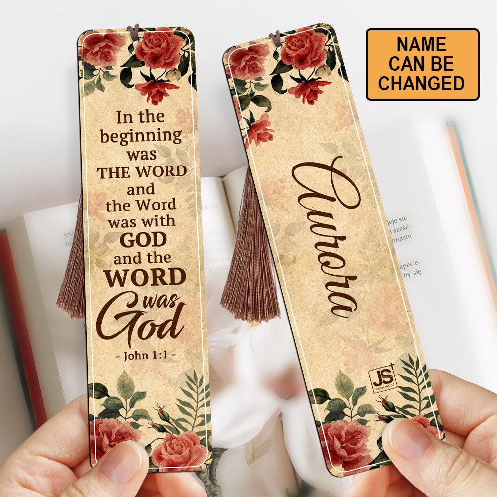 Personalized Wooden Bookmarks - In The Beginning Was The Word MH29