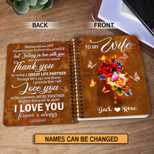 Gorgeous Personalized Rose Spiral Journal - Meeting You Was  Fate NUH268