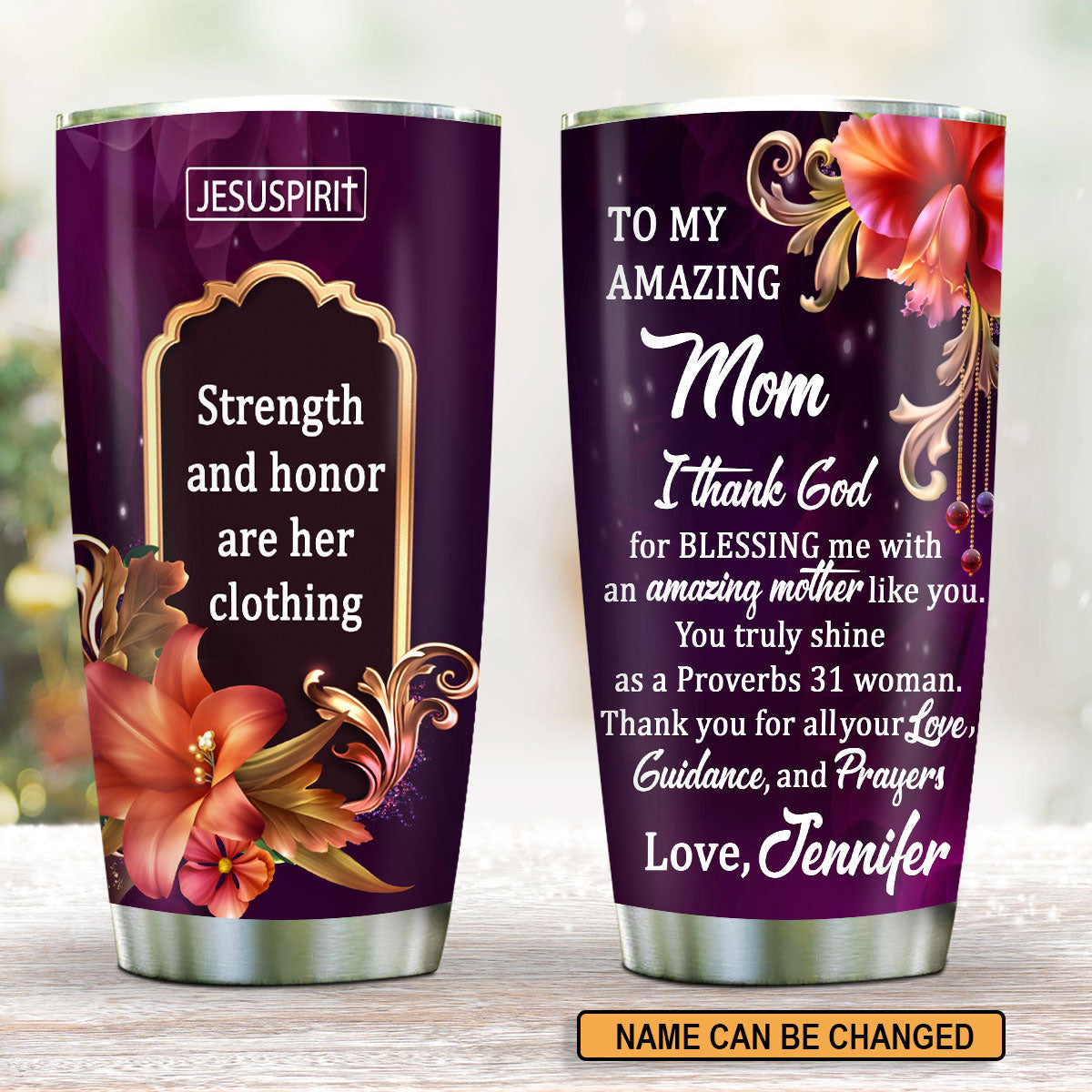 Pretty Personalized Stainless Steel Tumbler 20oz - You Are The Woman O -  Jesuspirit