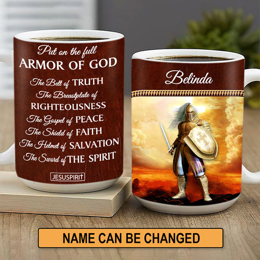 Must-Have Personalized White Ceramic Mug - The Helmet Of Salvation NUM352