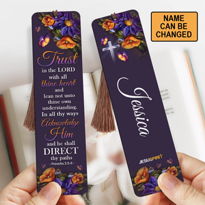 Personalized Wooden Bookmarks - Trust In The Lord With All Thine Heart MH04