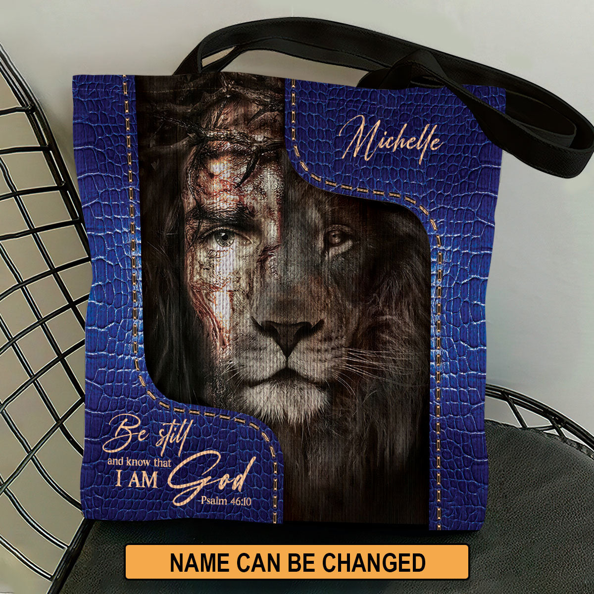 Lovely Personalized Lion Tote Bag - Be Still And Know That I Am God HM315