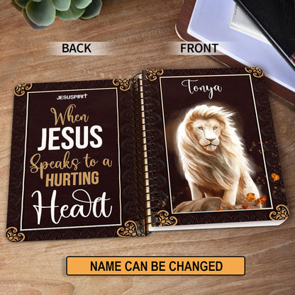 Jesuspirit Lion Spiral Journal | When Jesus Speaks To A Hurting Heart | Inspiration Gifts For Christians SJM687