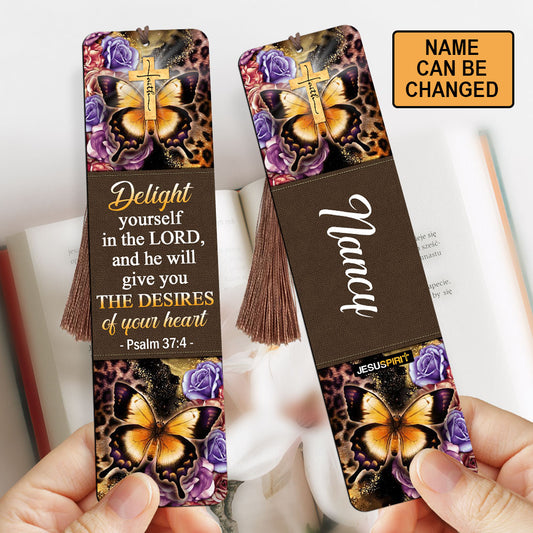 Delight Yourself In The Lord - Lovely Personalized Wooden Bookmarks MH23