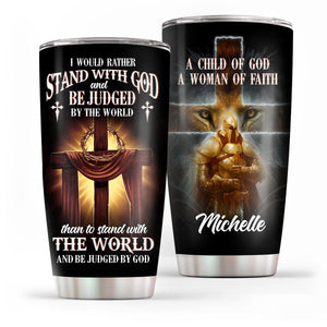 A Child of God - Unique Personalized Lion And Cross Stainless Steel Tumbler 20oz NUH216