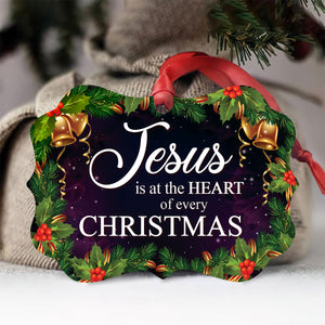 Jesus Is Heart Of Every Christmas - Must-Have Wreath Aluminium Ornament AO08