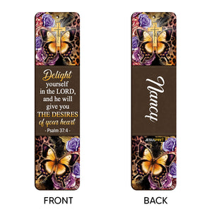 Delight Yourself In The Lord - Lovely Personalized Wooden Bookmarks MH23